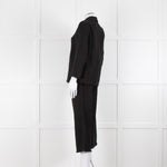 S Max Mara Black Linen Cotton Blend Frayed Edge Jacket