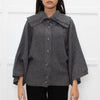 Joie Grey Cashmere/Wool Mix Funnel Neck Button Cardigan