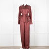 Second Female Brown Satin Wide Leg Trousers