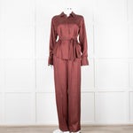 Second Female Brown Satin Wide Leg Trousers