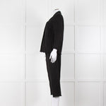 S Max Mara Black Linen Cotton Blend Frayed Edge Jacket