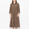 Max Mara Khaki Drawstring Waist Shirt Dress