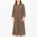 Max Mara Khaki Drawstring Waist Shirt Dress