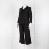 S Max Mara Black Linen Cotton Blend Frayed Edge Jacket