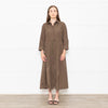 Max Mara Khaki Drawstring Waist Shirt Dress