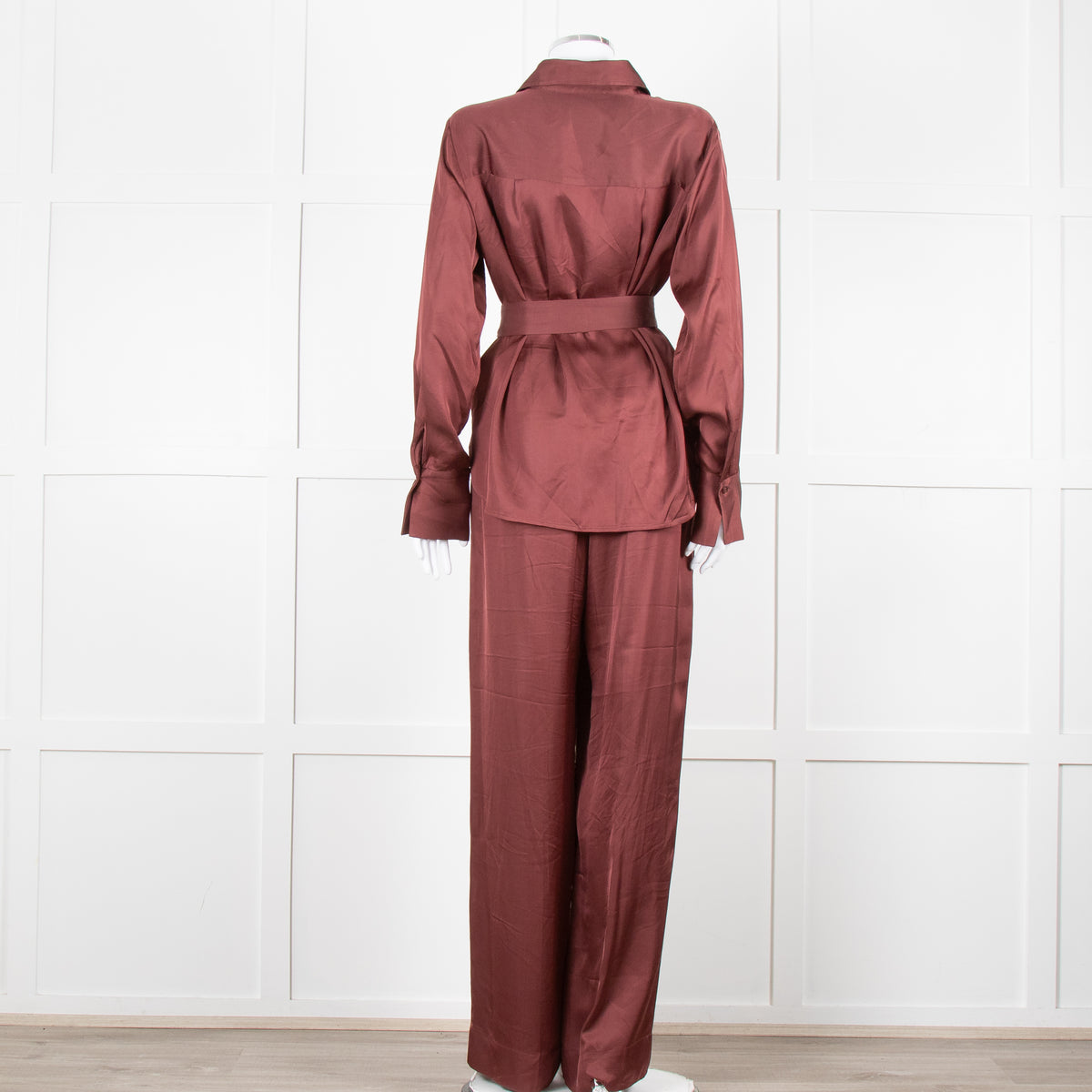 Second Female Brown Satin Collared Shirt