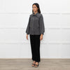 Joie Grey Cashmere/Wool Mix Funnel Neck Button Cardigan