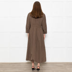 Max Mara Khaki Drawstring Waist Shirt Dress