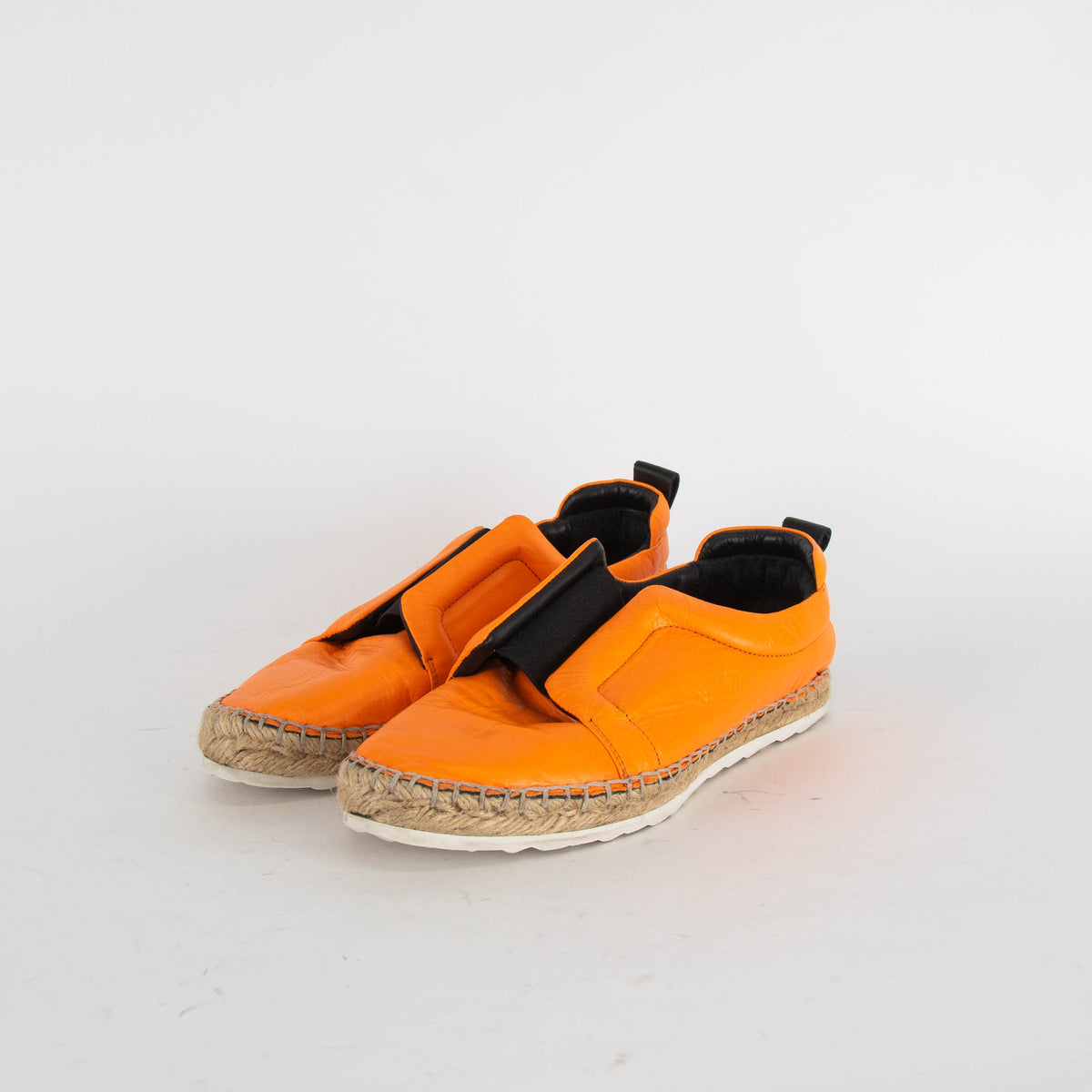 Pierre Hardy Orange Leather Espadrille Flat Shoes