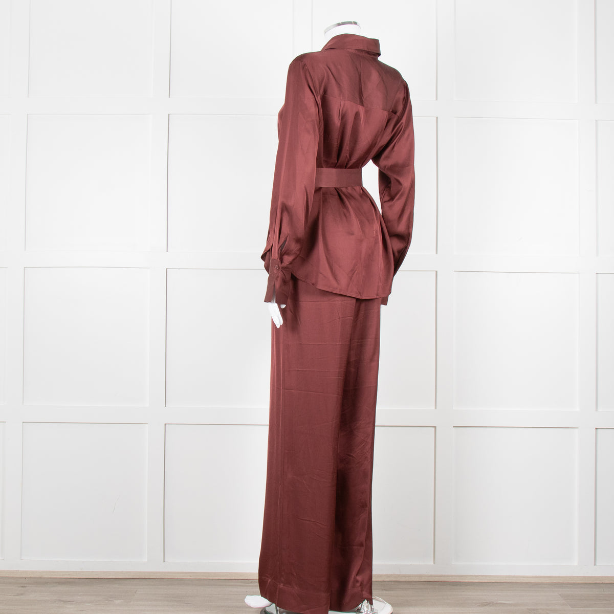 Second Female Brown Satin Collared Shirt
