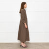 Max Mara Khaki Drawstring Waist Shirt Dress