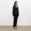 Michael Kors Black Cashmere Cardigan With Lace And Nude Front