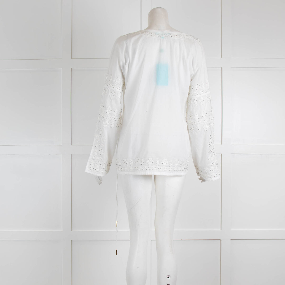 Melissa Odabash White Embroidered Long Sleeve Blouse