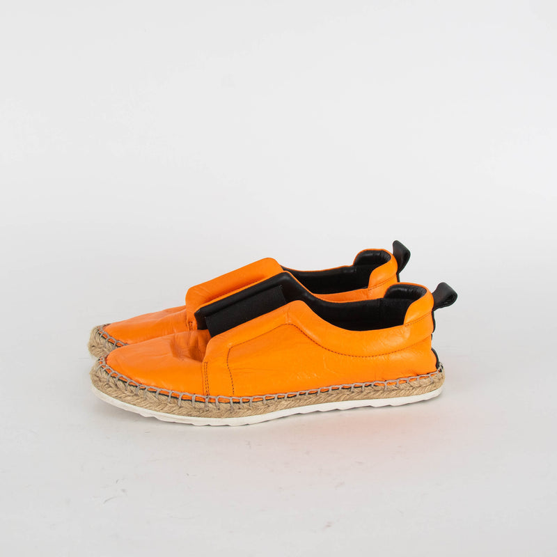 Pierre Hardy Orange Leather Espadrille Flat Shoes
