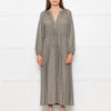 Mondo Corsini Beige and Black Micro Check Midi Dress
