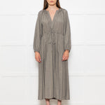 Mondo Corsini Beige and Black Micro Check Midi Dress