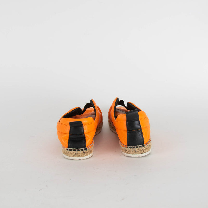 Pierre Hardy Orange Leather Espadrille Flat Shoes