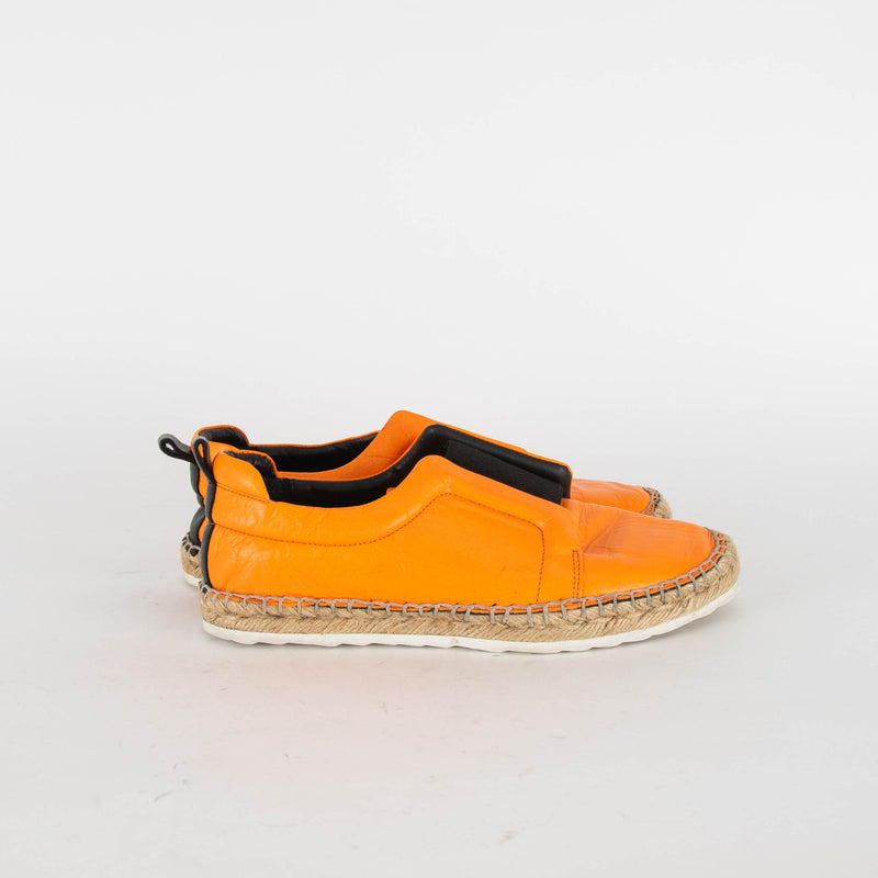 Pierre Hardy Orange Leather Espadrille Flat Shoes