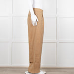 Mes Demoiselles Khaki Woven Straight Fit Trousers with Crystal Studs