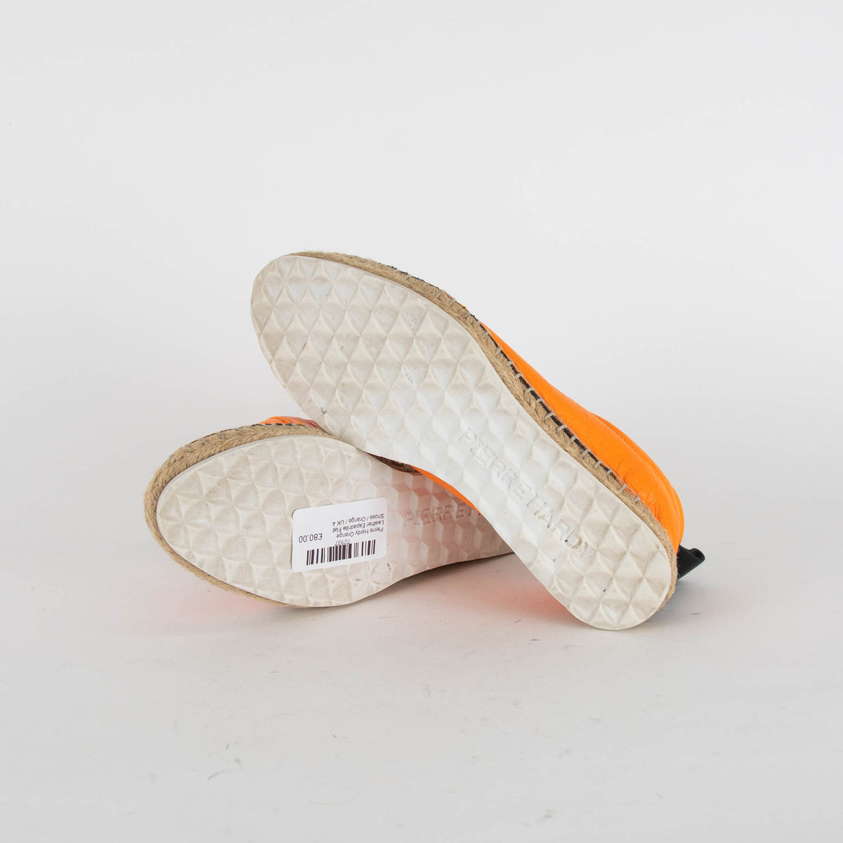 Pierre Hardy Orange Leather Espadrille Flat Shoes