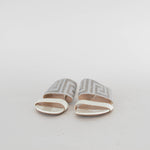 Versace White Patent Diamante Flat Sandals