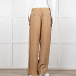 Mes Demoiselles Khaki Woven Straight Fit Trousers with Crystal Studs