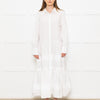 Sea New York White Cotton Tiered Shirt Dress