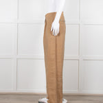 Mes Demoiselles Khaki Woven Straight Fit Trousers with Crystal Studs
