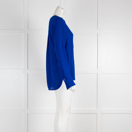 Vince Cobalt Blue V-Neck Blouse