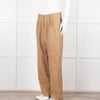 Mes Demoiselles Khaki Woven Straight Fit Trousers with Crystal Studs