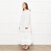 Sea New York White Cotton Tiered Shirt Dress