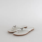 Michael By Michael Kors White MK Flat Flip Flops