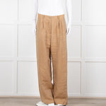 Mes Demoiselles Khaki Woven Straight Fit Trousers with Crystal Studs