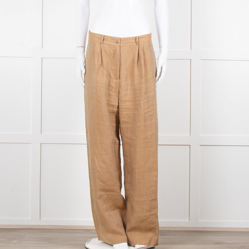 Mes Demoiselles Khaki Woven Straight Fit Trousers with Crystal Studs