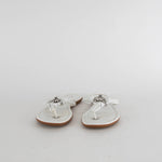 Michael By Michael Kors White MK Flat Flip Flops