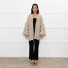 Panapufa Loose Knit Beige Fluffy Cardigan