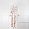 Rianna + Nina One of a Kind White Cotton, Floral & Lazer Cut Maxi Dress