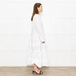 Sea New York White Cotton Tiered Shirt Dress