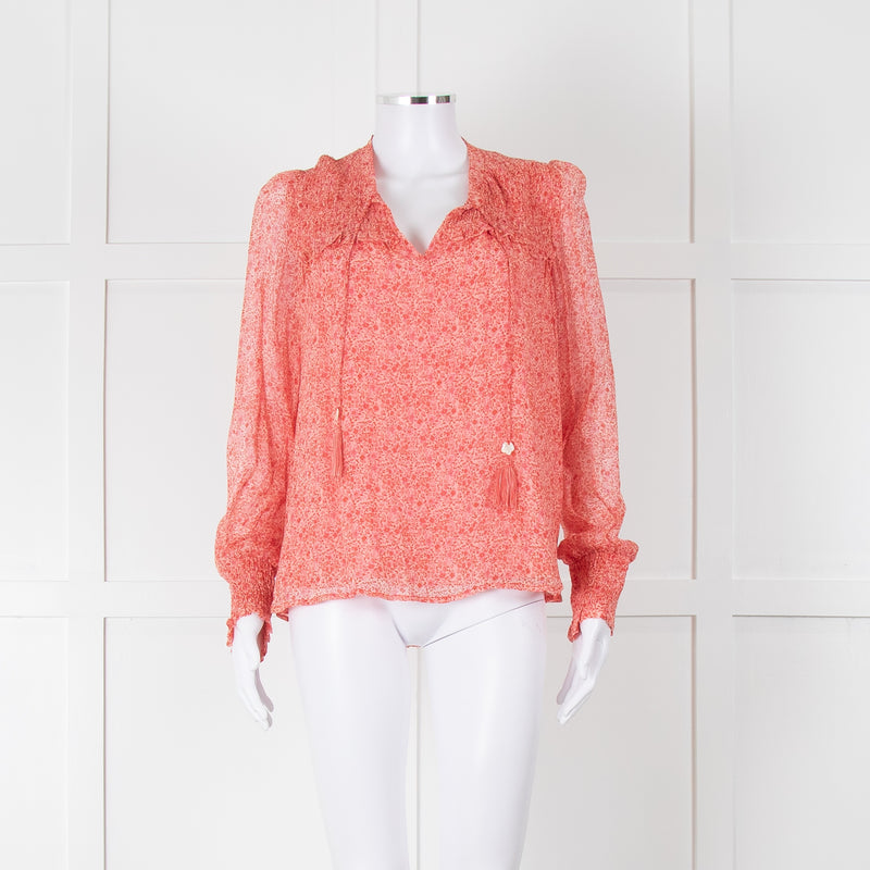 Moliin Pink Block Print Long Sleeve Blouse