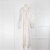 Rianna + Nina One of a Kind White Cotton, Floral & Lazer Cut Maxi Dress