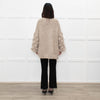 Panapufa Loose Knit Beige Fluffy Cardigan