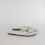 Michael By Michael Kors White MK Flat Flip Flops