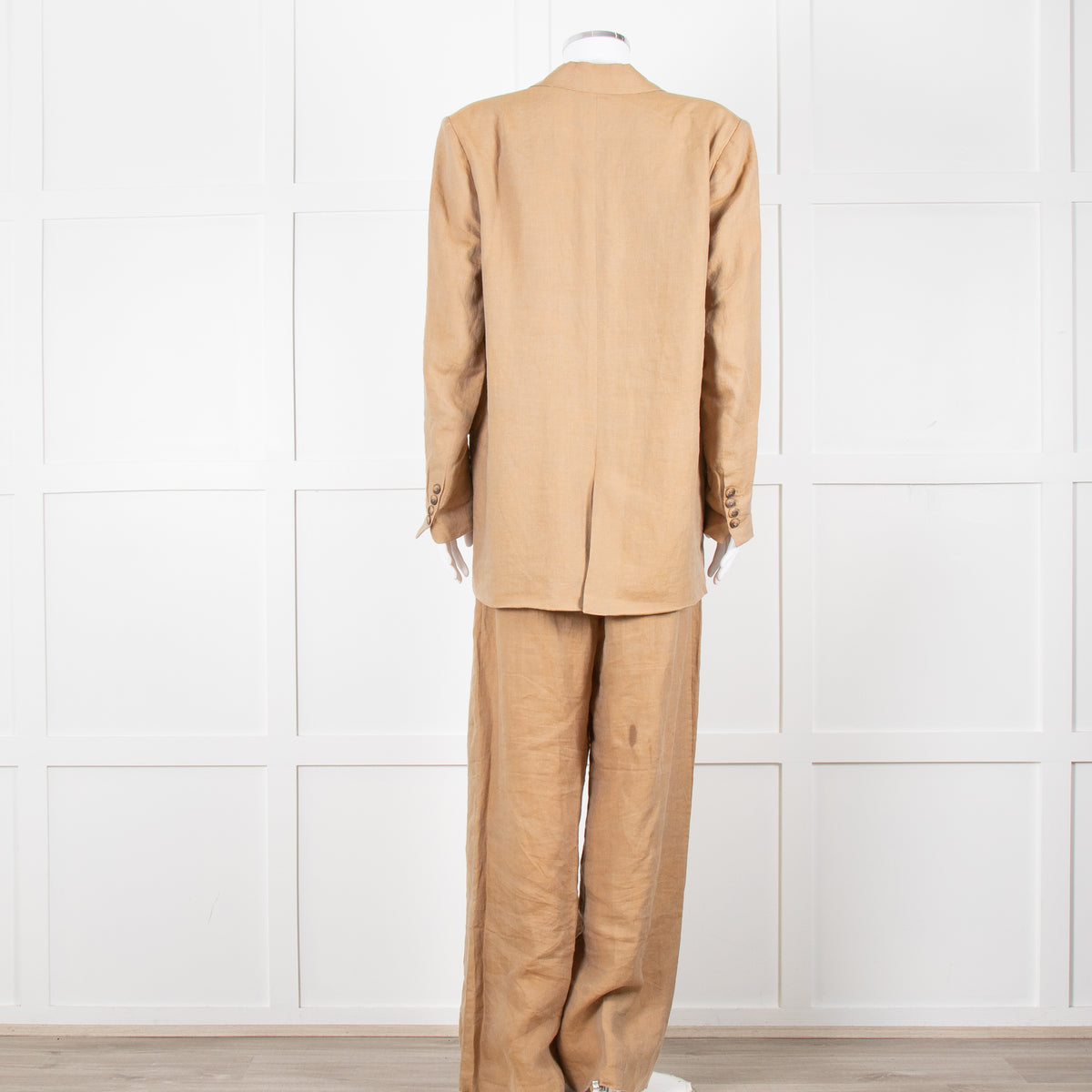 Mes Demoiselles Khaki Woven Straight Fit Blazer with Crystal Studs