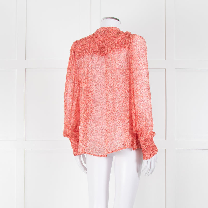 Moliin Pink Block Print Long Sleeve Blouse