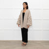 Panapufa Loose Knit Beige Fluffy Cardigan