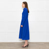 Max Mara Electric Blue Pintuck Waist Shirt Dress