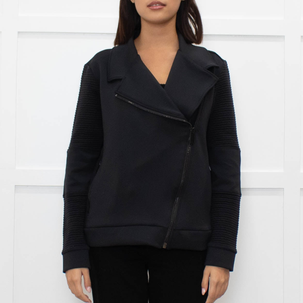 Alala Black Fabric Biker Style Jacket