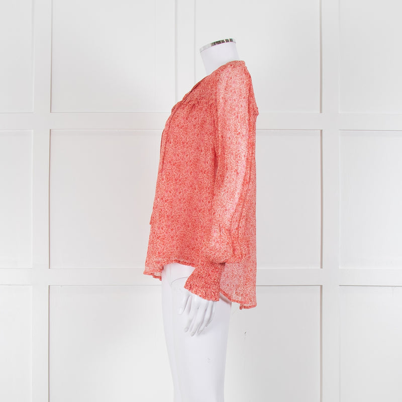 Moliin Pink Block Print Long Sleeve Blouse