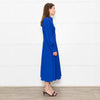 Max Mara Electric Blue Pintuck Waist Shirt Dress