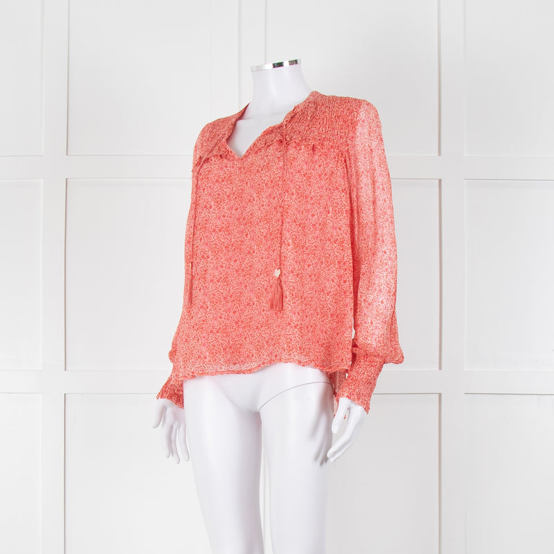Moliin Pink Block Print Long Sleeve Blouse
